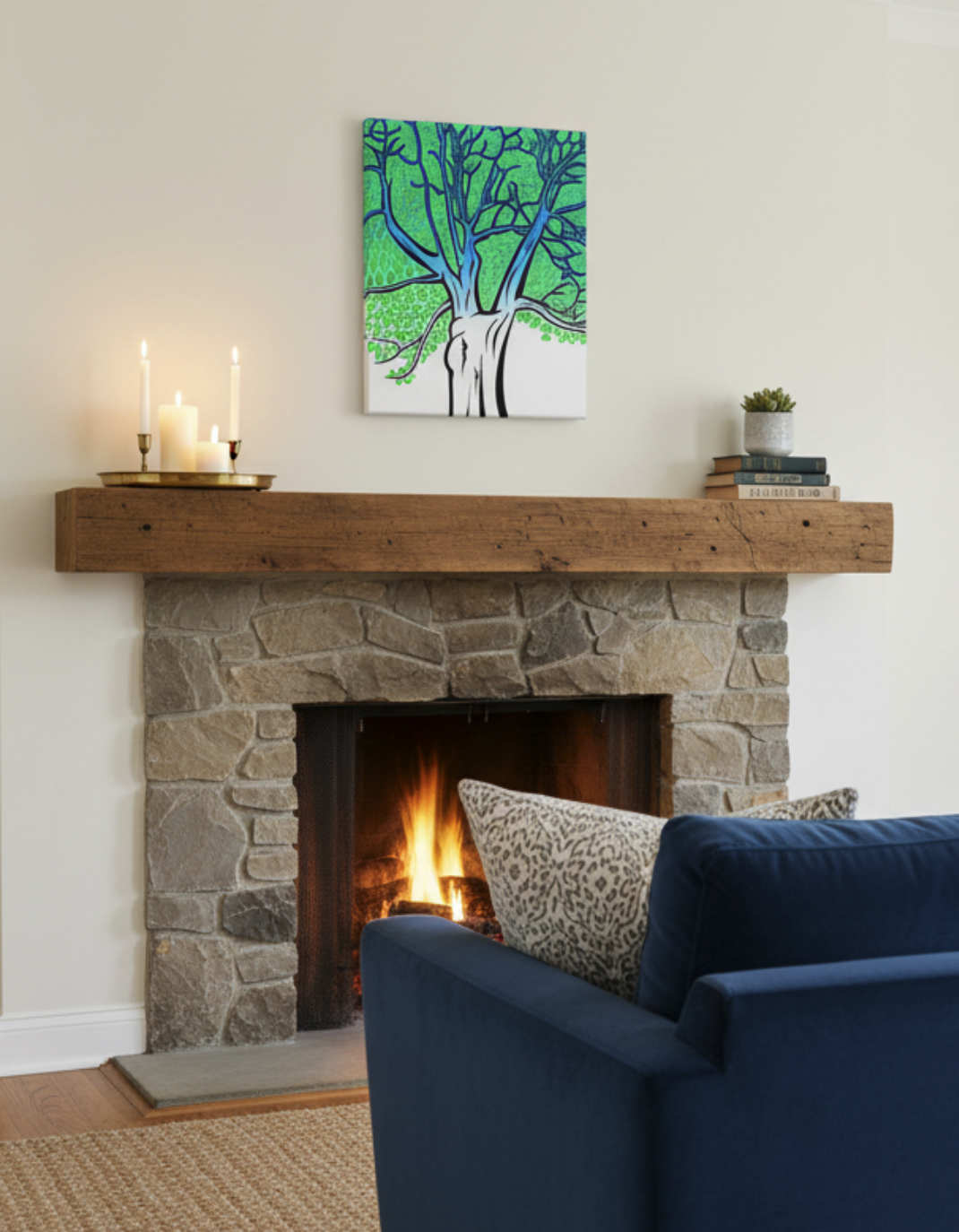 Infinite Branches 18x24 canvas - cosmic psychedelic tree art from Northern Ontario. Lake Superior nature gift for cottage decor