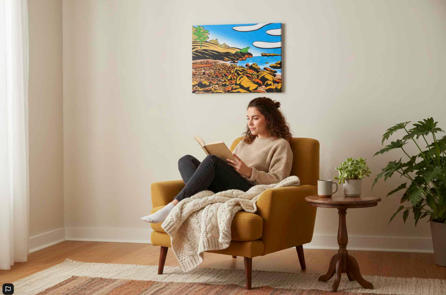 Shop Pancake in Transition Lake Superior canvas. Vibrant autumn landscape art for cottage decor. Canadian fall wall art gift