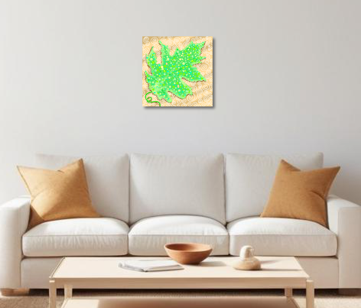 Dazzling Leaf Canvas Print thin canvas mounted in living room