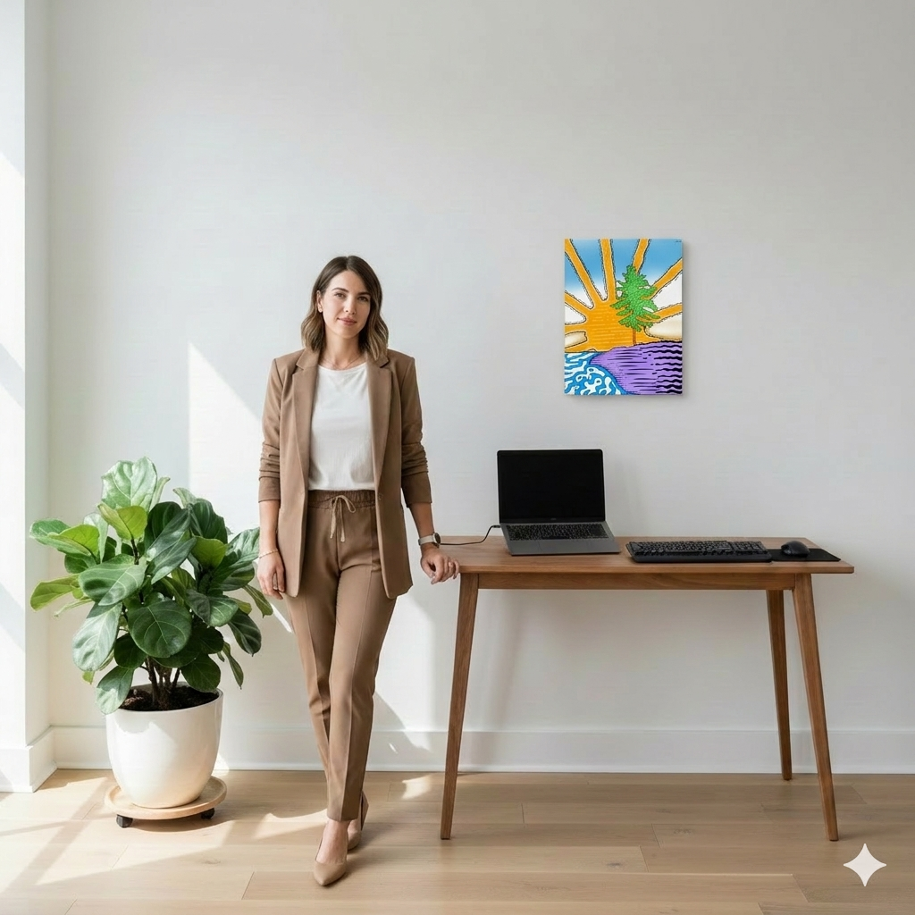 Sundown in Batchawana canvas. Shop psychedelic Lake Superior sunset art for cottage decor. Canadian wall art gift