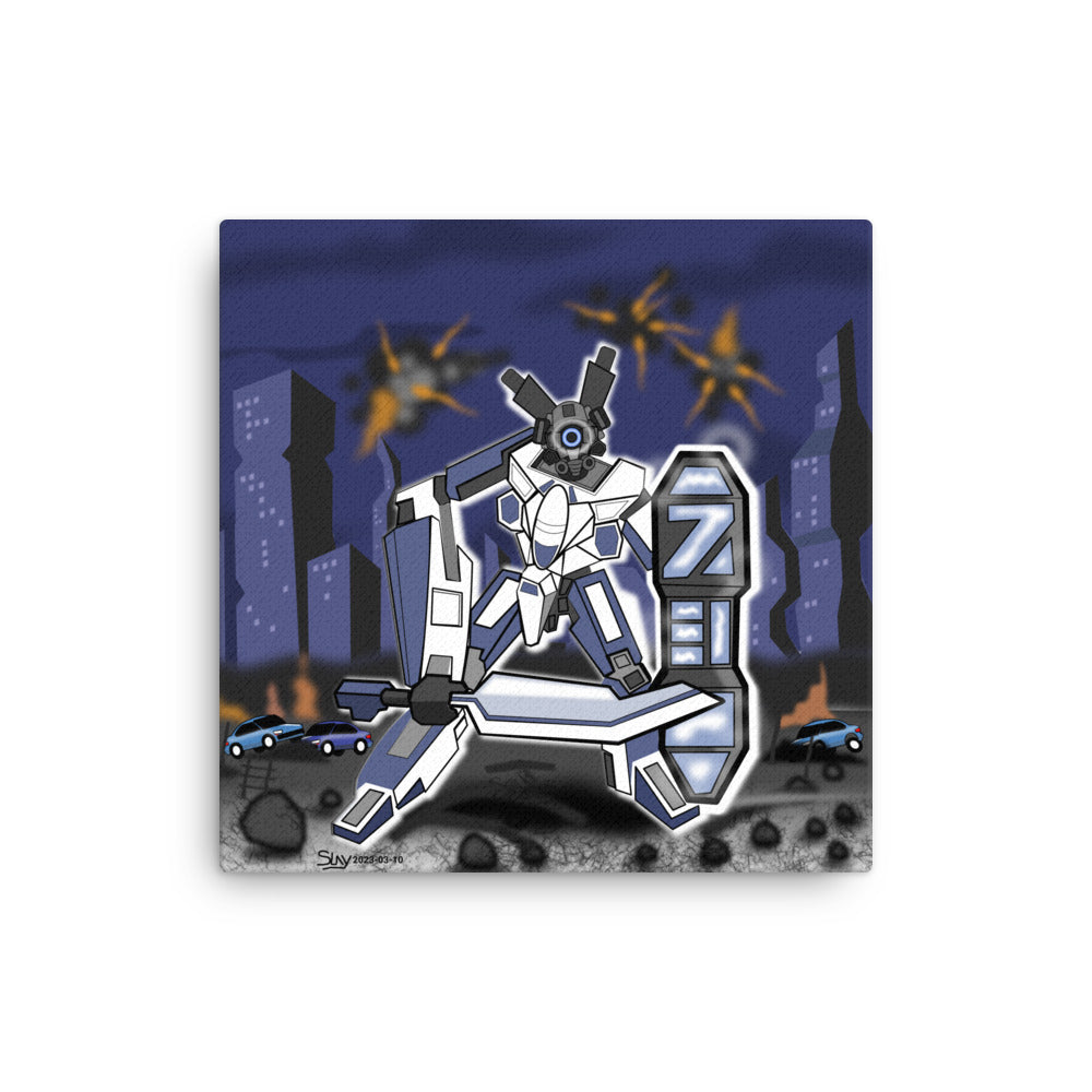 Battle Ready Robot Illustration | Canvas - Canadian Inspired
