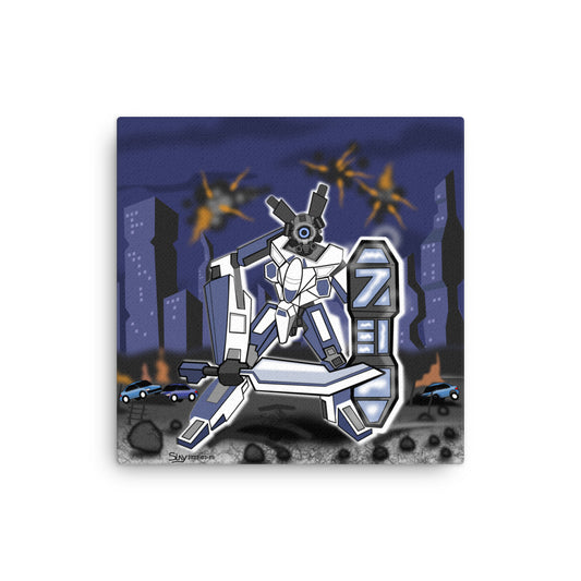 Battle Ready Robot Illustration | Canvas - Canadian Inspired