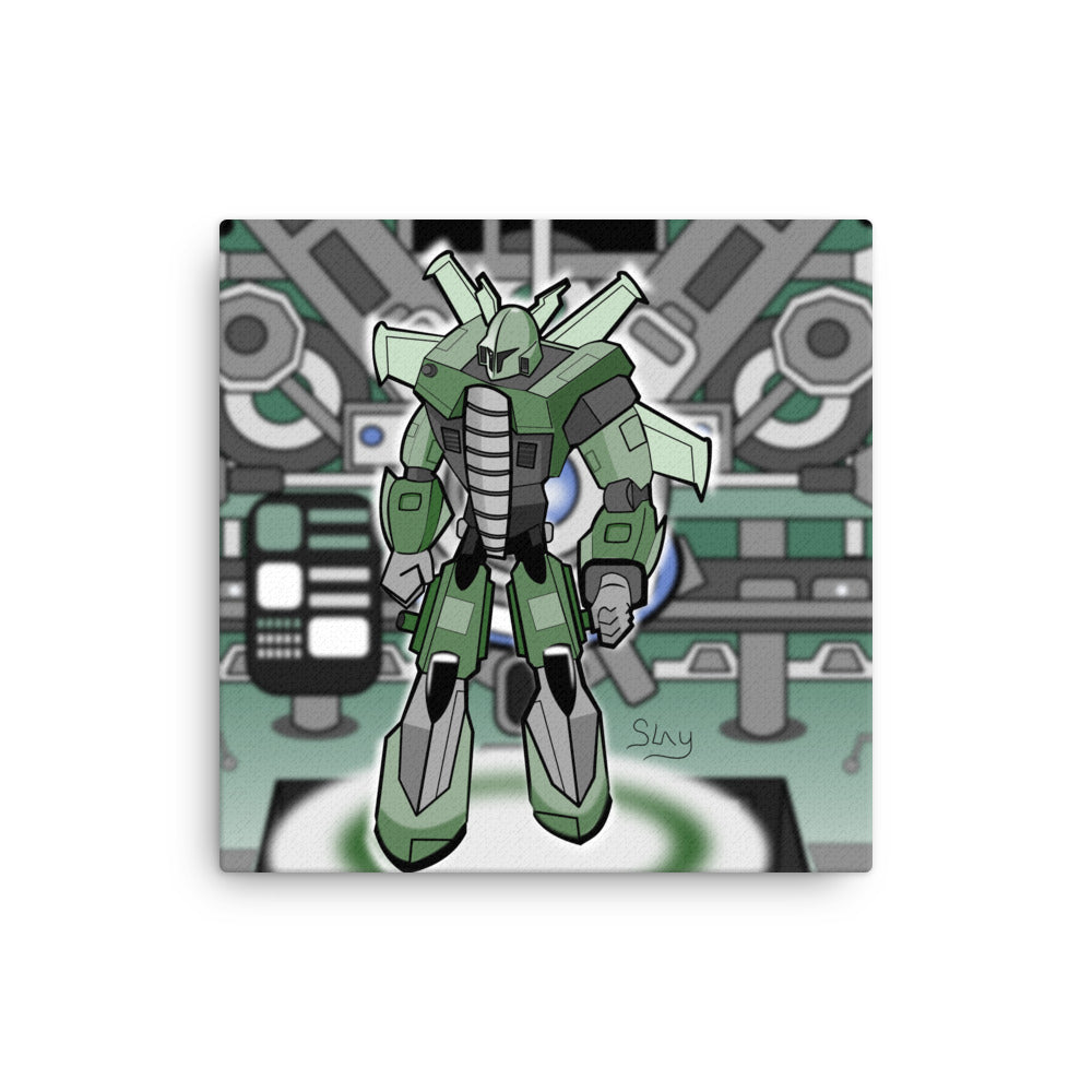 Green Machine Robot Illustration | Canvas -Canadian Inspired