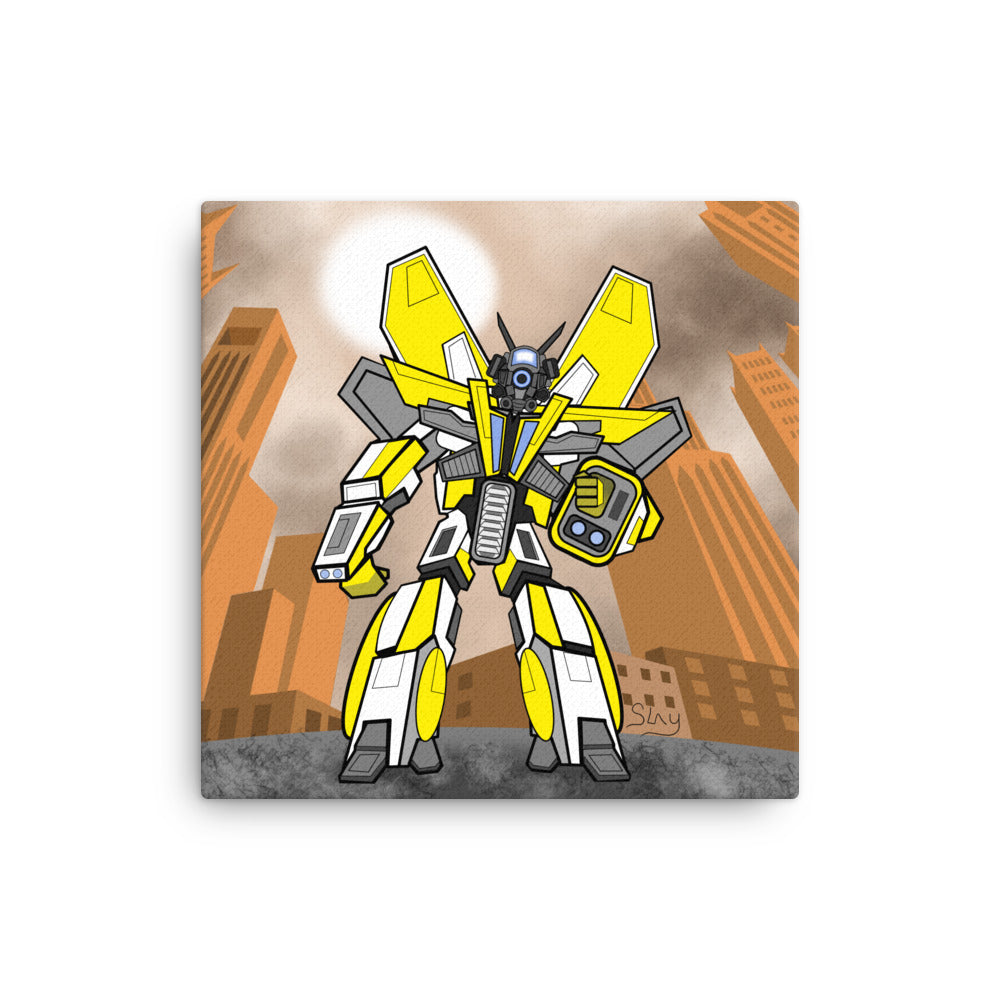 Yellow Skies Robot Illustration | Canvas -Canadian Inspired
