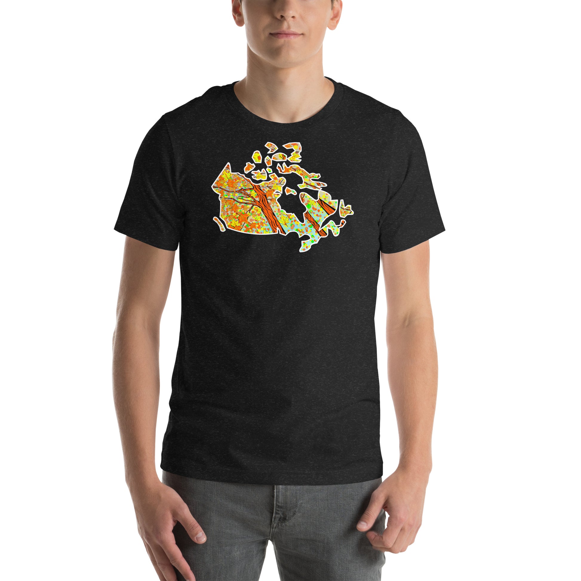 Autumn Map of Canada unisex t-shirt-black
