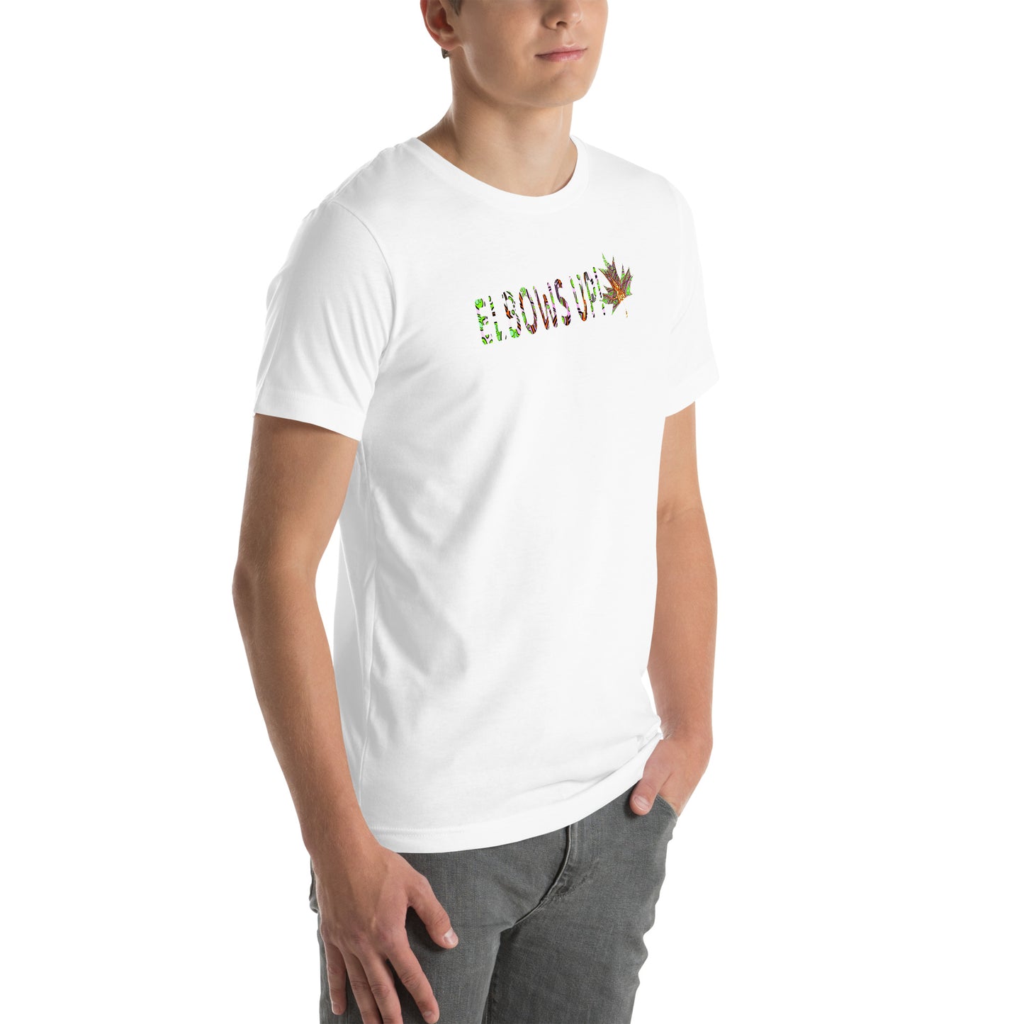Elbows Up trippy Canadian unisex-staple-t-shirt-white