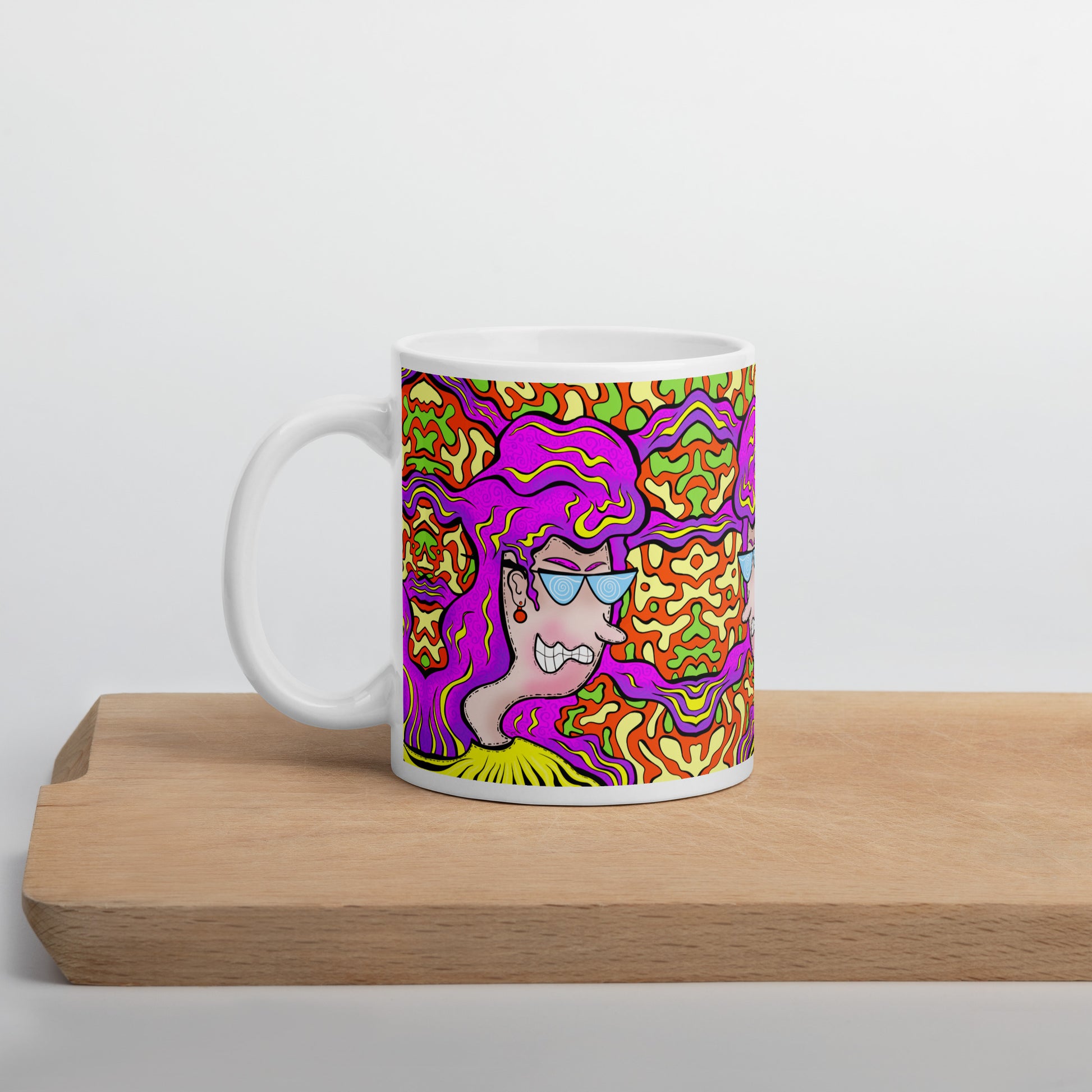 Paranoid Pat Coffee Mug | Trippy Ceramic Drinkware