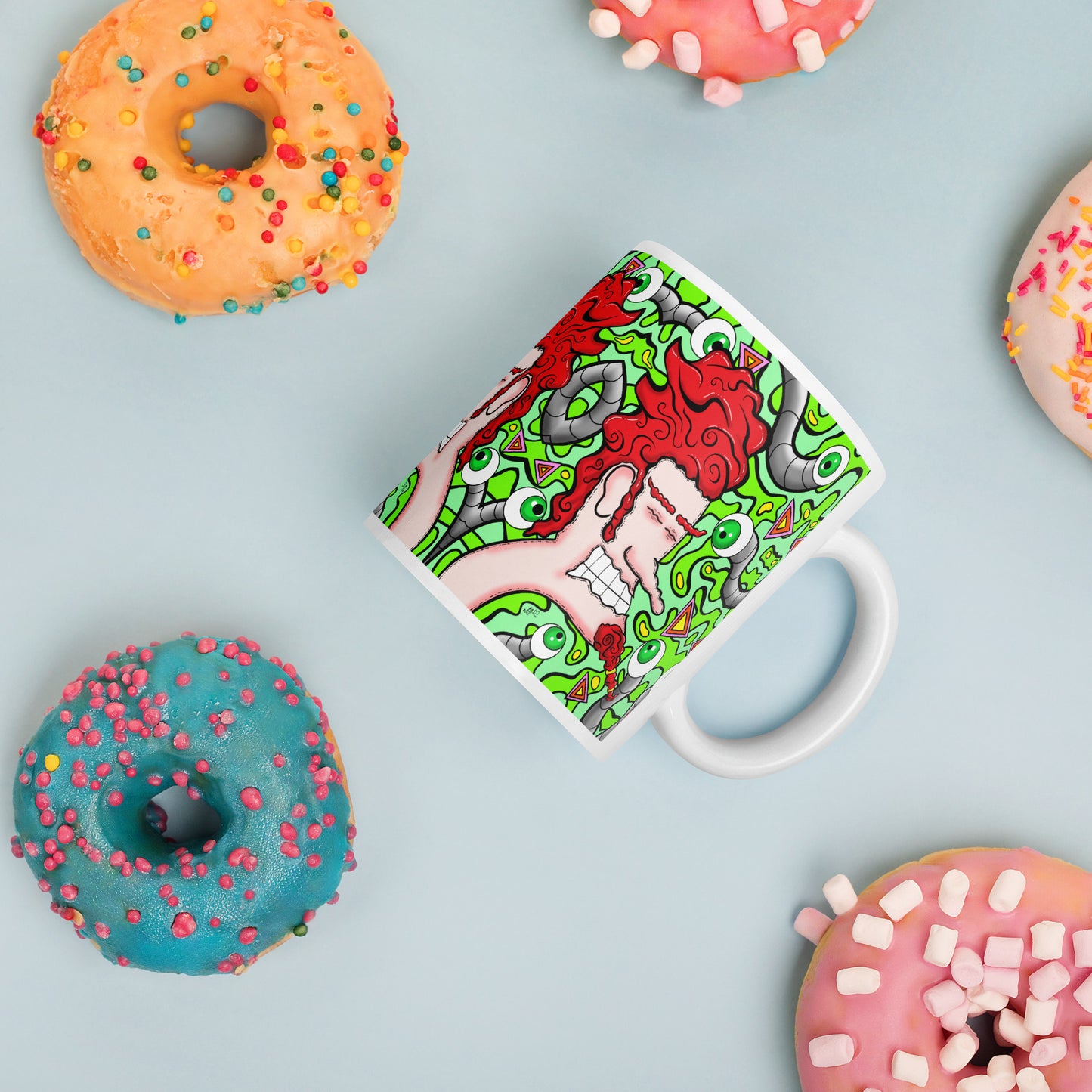 Anxious Adrian Psychedelic Coffee Mug | Groovy Ceramic Cup