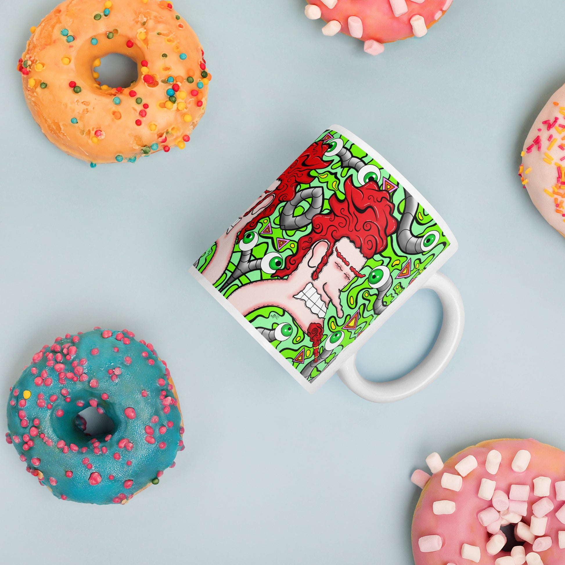 Anxious Adrian Psychedelic Coffee Mug | Groovy Ceramic Cup