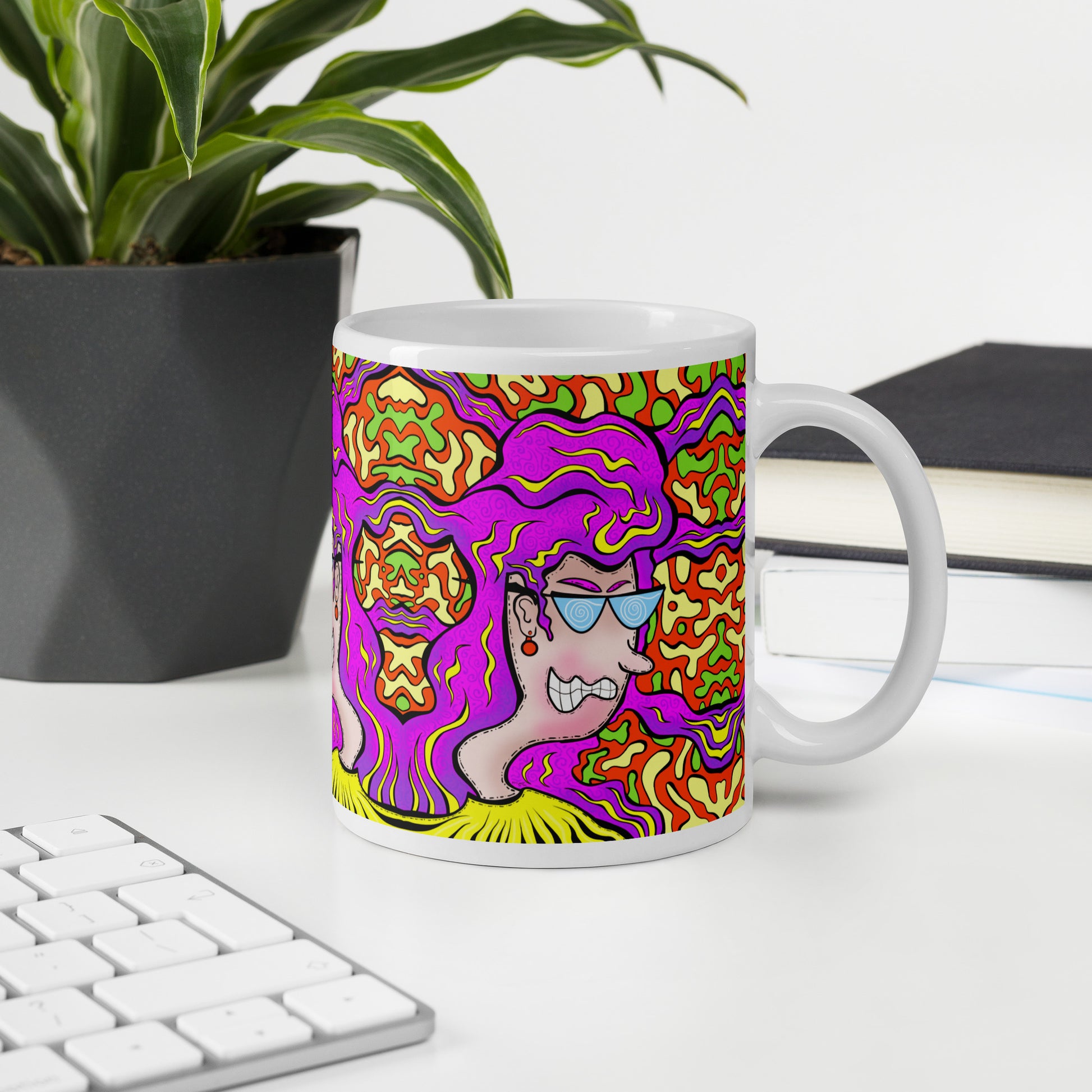 Paranoid Pat Coffee Mug | Trippy Ceramic Drinkware