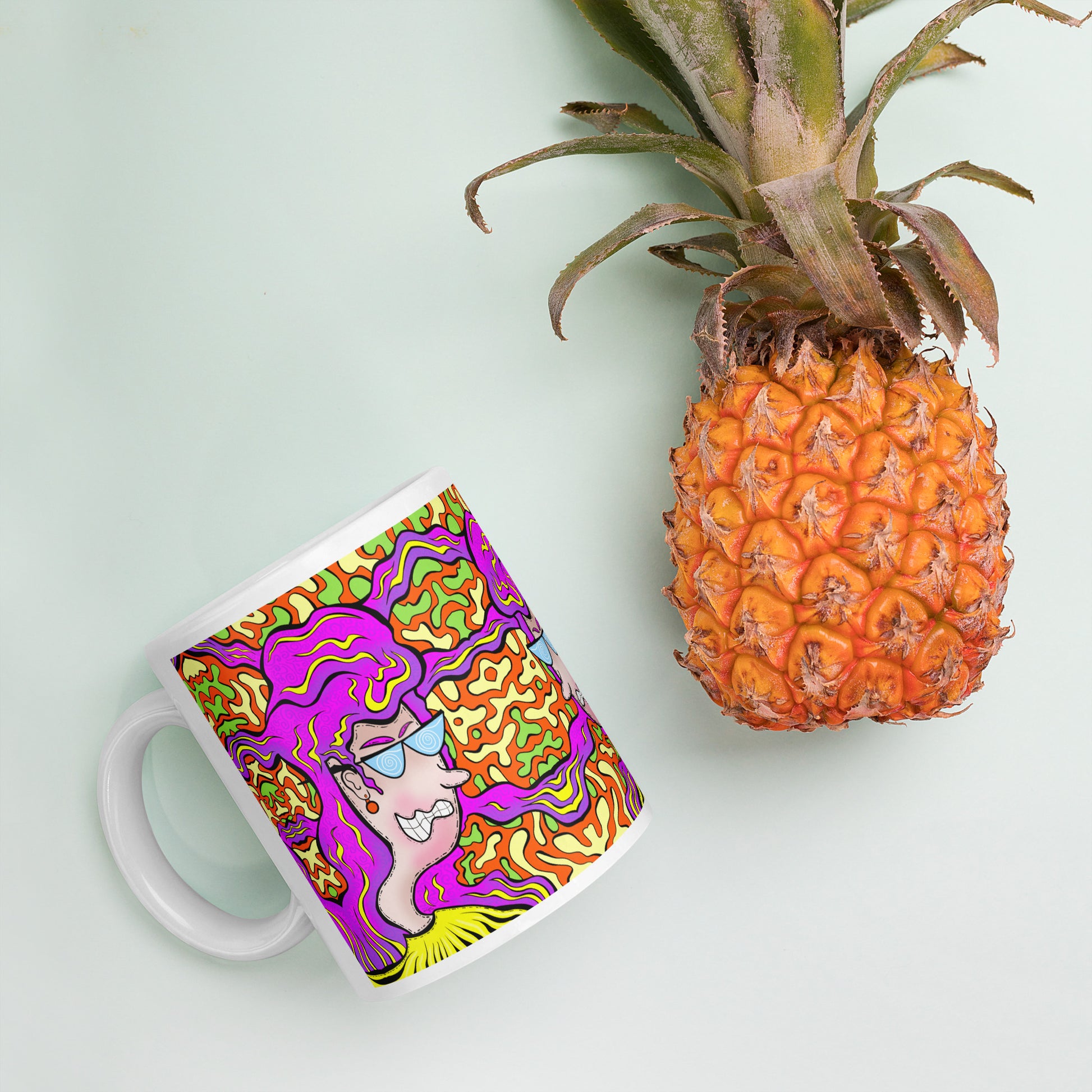 Paranoid Pat Coffee Mug | Trippy Ceramic Drinkware