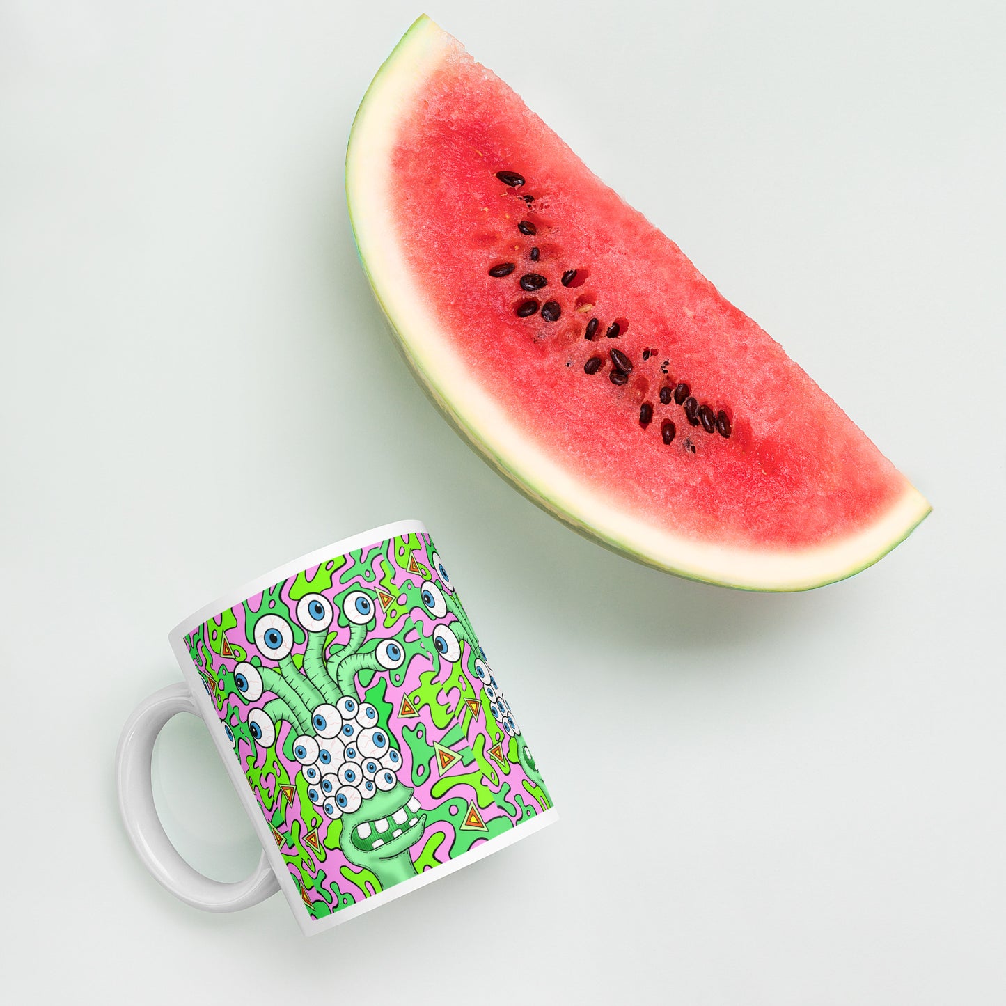Eye Ball Ernie White Mug Psychedelic