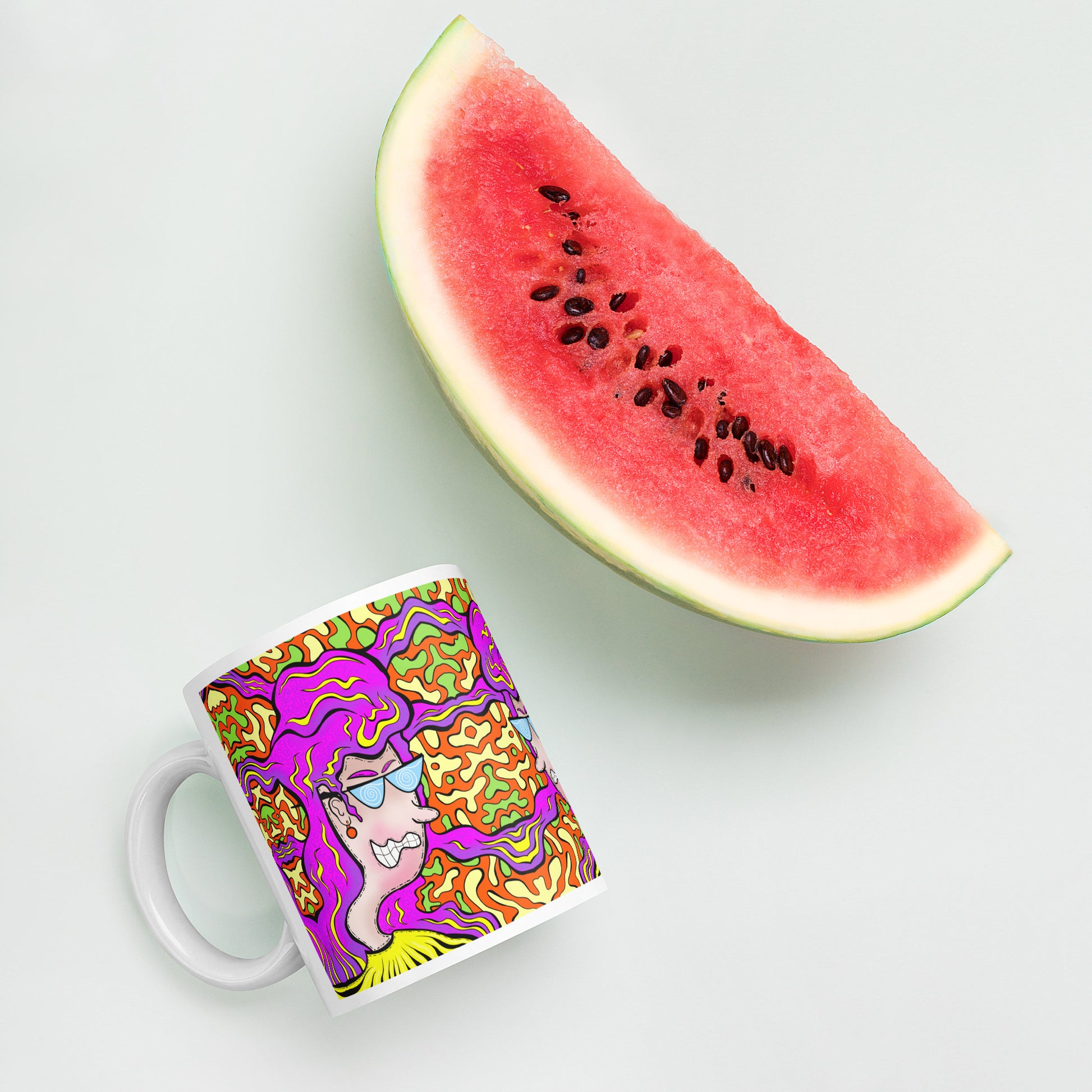 Paranoid Pat Coffee Mug | Trippy Ceramic Drinkware