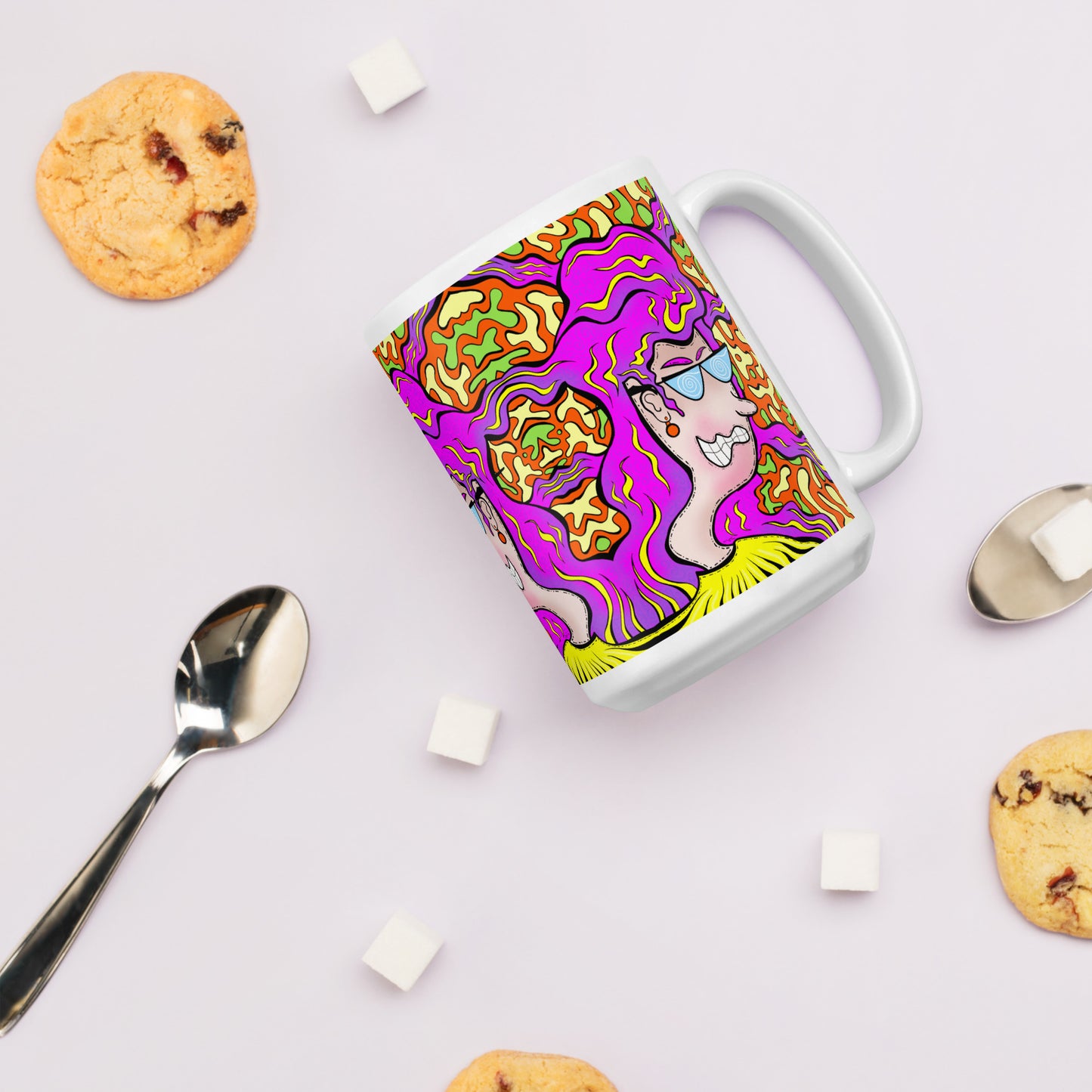 Paranoid Pat Coffee Mug | Trippy Ceramic Drinkware