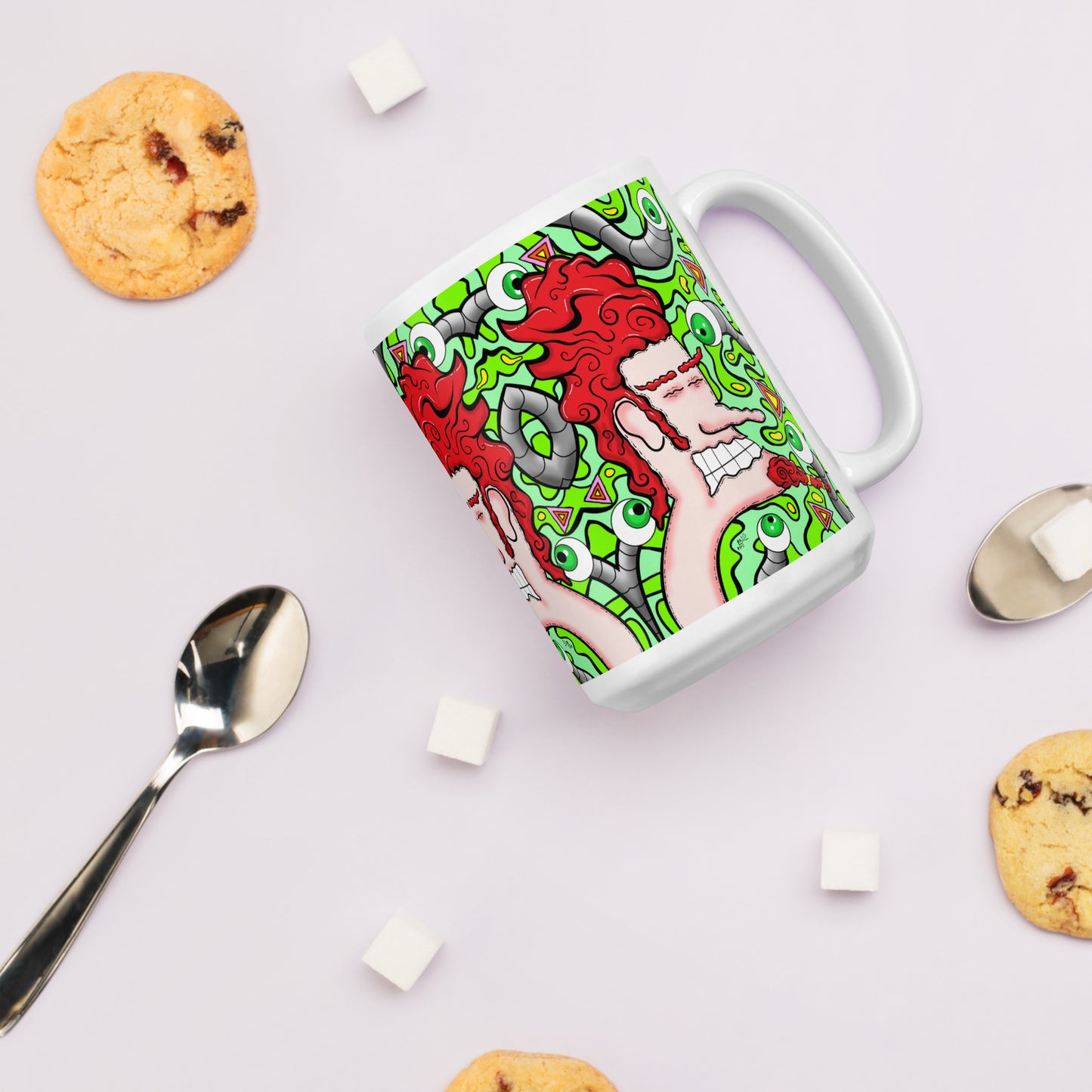 Anxious Adrian Psychedelic Coffee Mug | Groovy Ceramic Cup