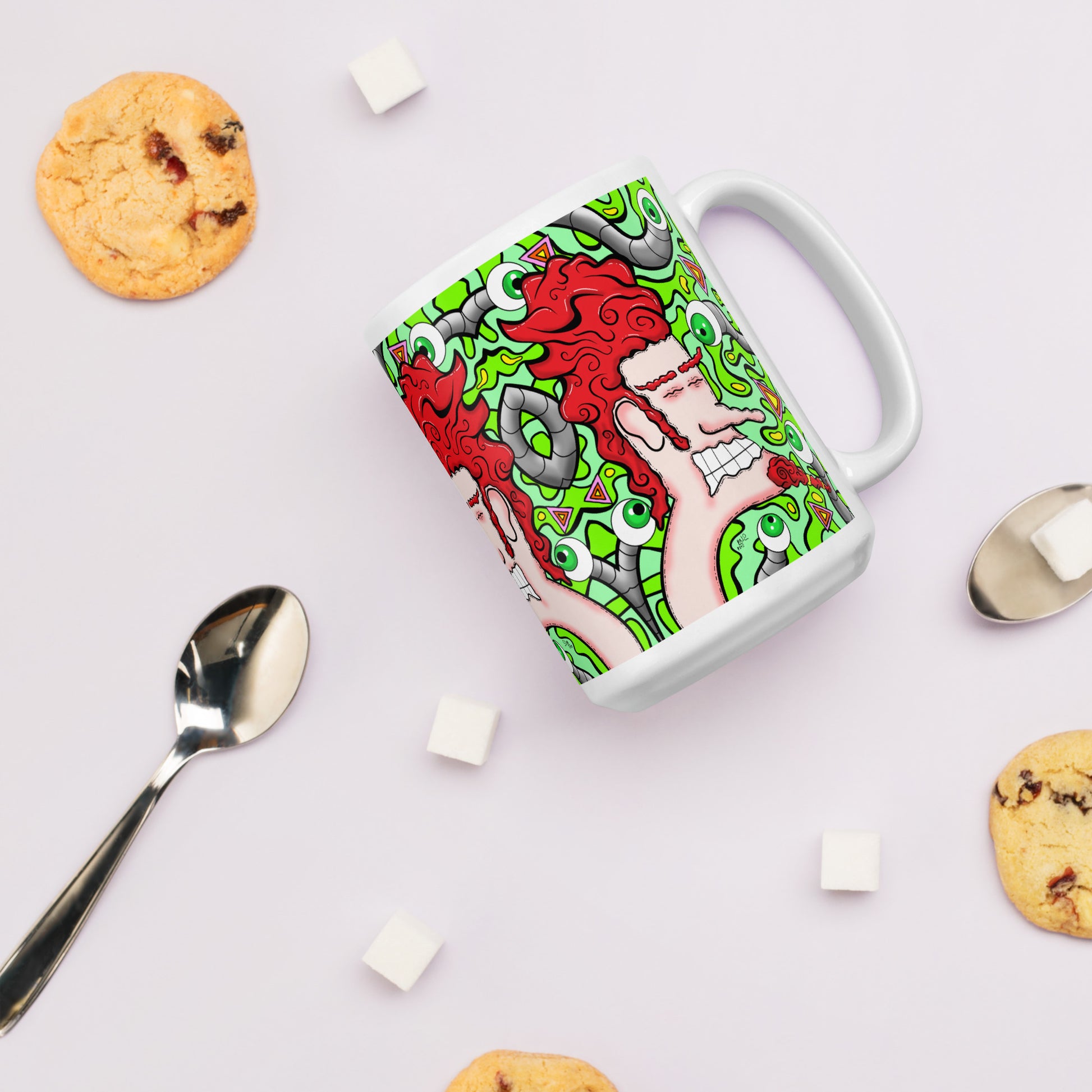 Anxious Adrian Psychedelic Coffee Mug | Groovy Ceramic Cup