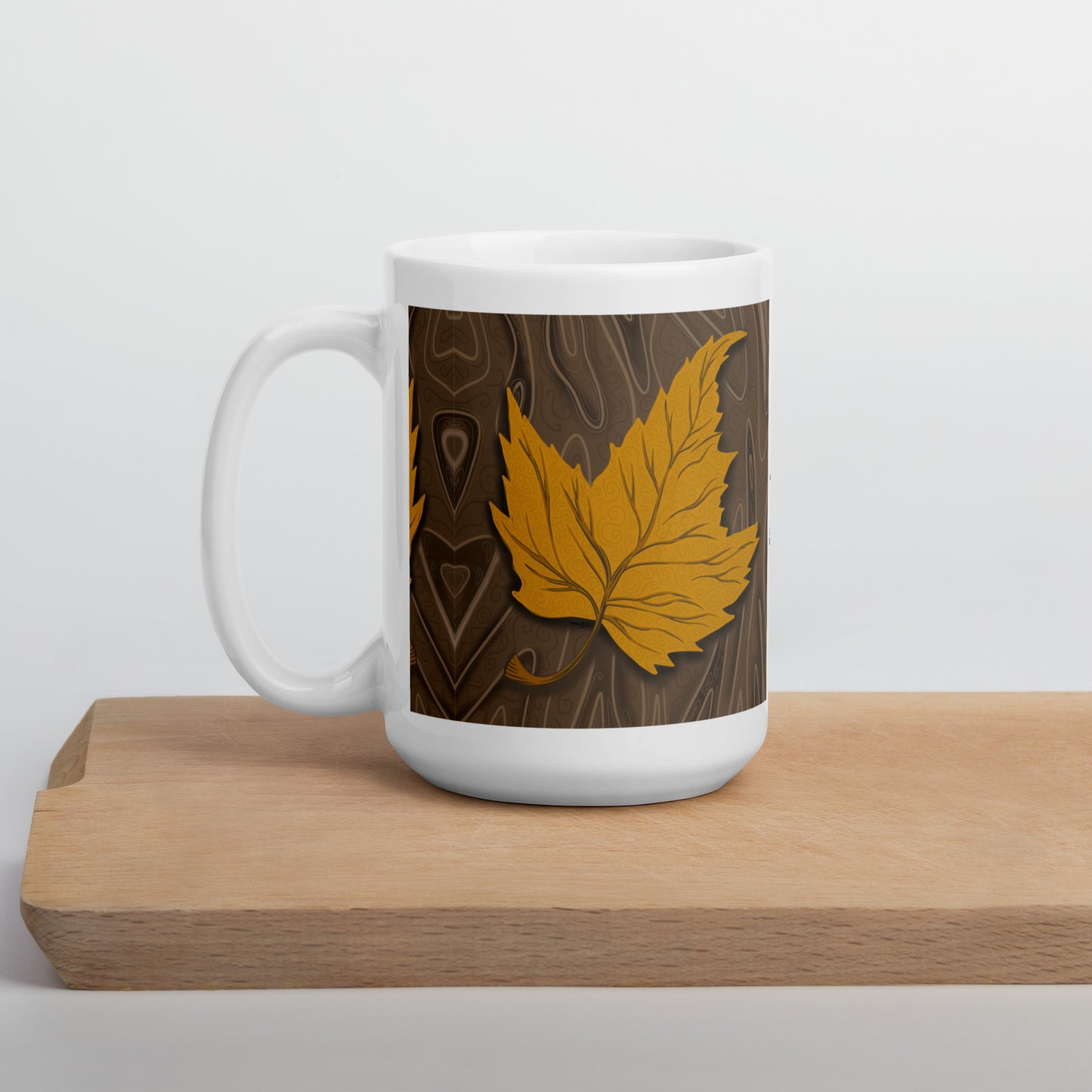 Autumn Leaf White Mug  | Canadian Nature Art Mock Up