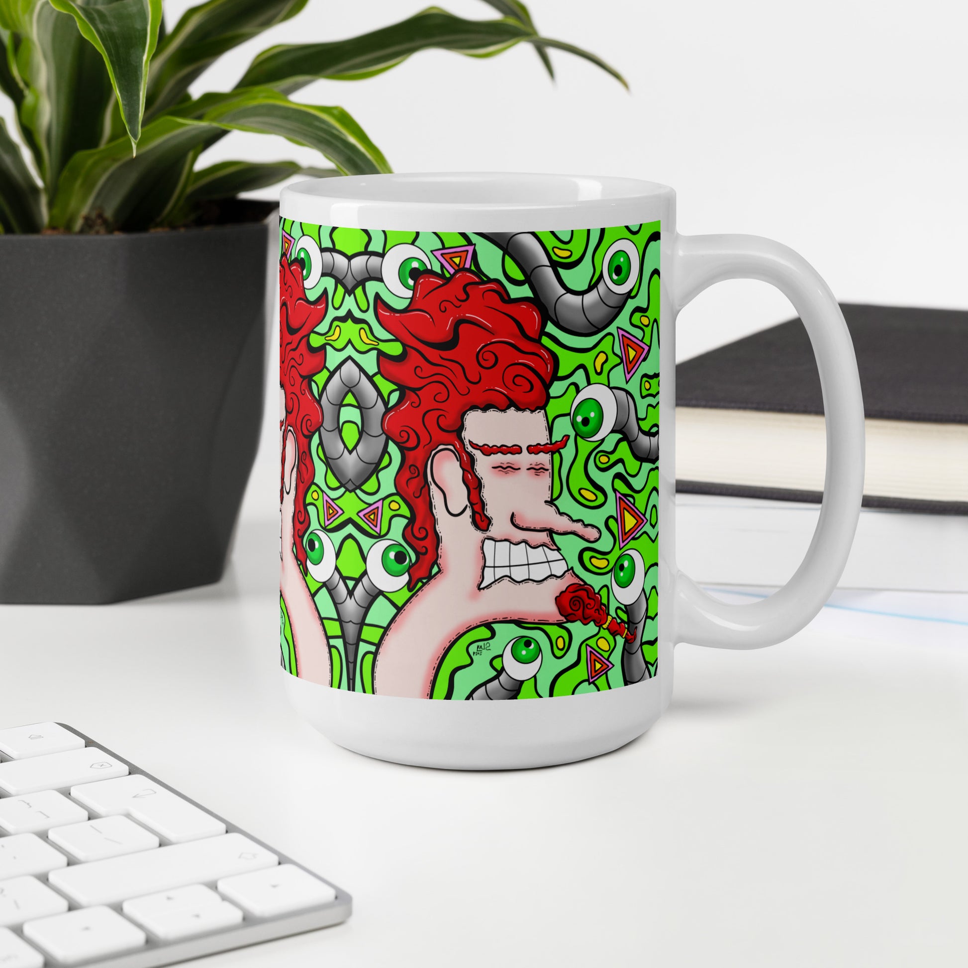 Anxious Adrian Psychedelic Coffee Mug | Groovy Ceramic Cup