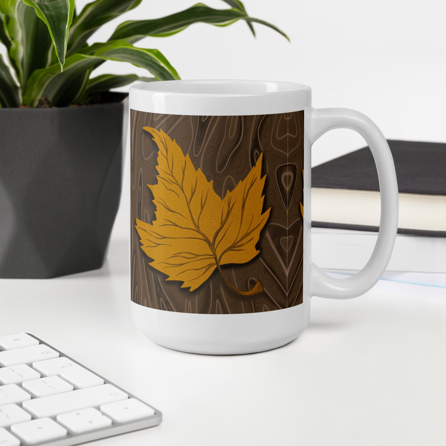 Autumn Leaf White Mug  | Canadian Nature Art Mock Up Product mockup