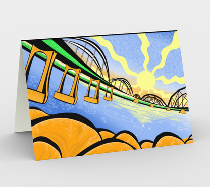 Soo Rapids at Sundown_Greeting Card