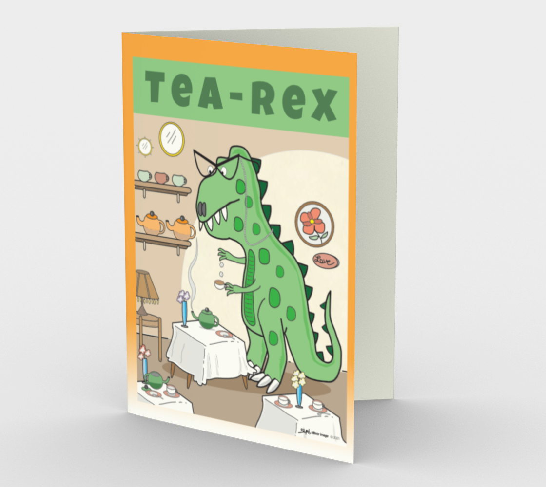 Tea Rex - Greeting Card