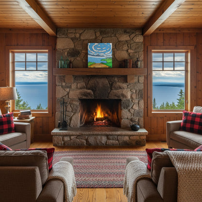 A View From the Flag canvas print showing abstract contemporary Canadian landscape design in modern home setting