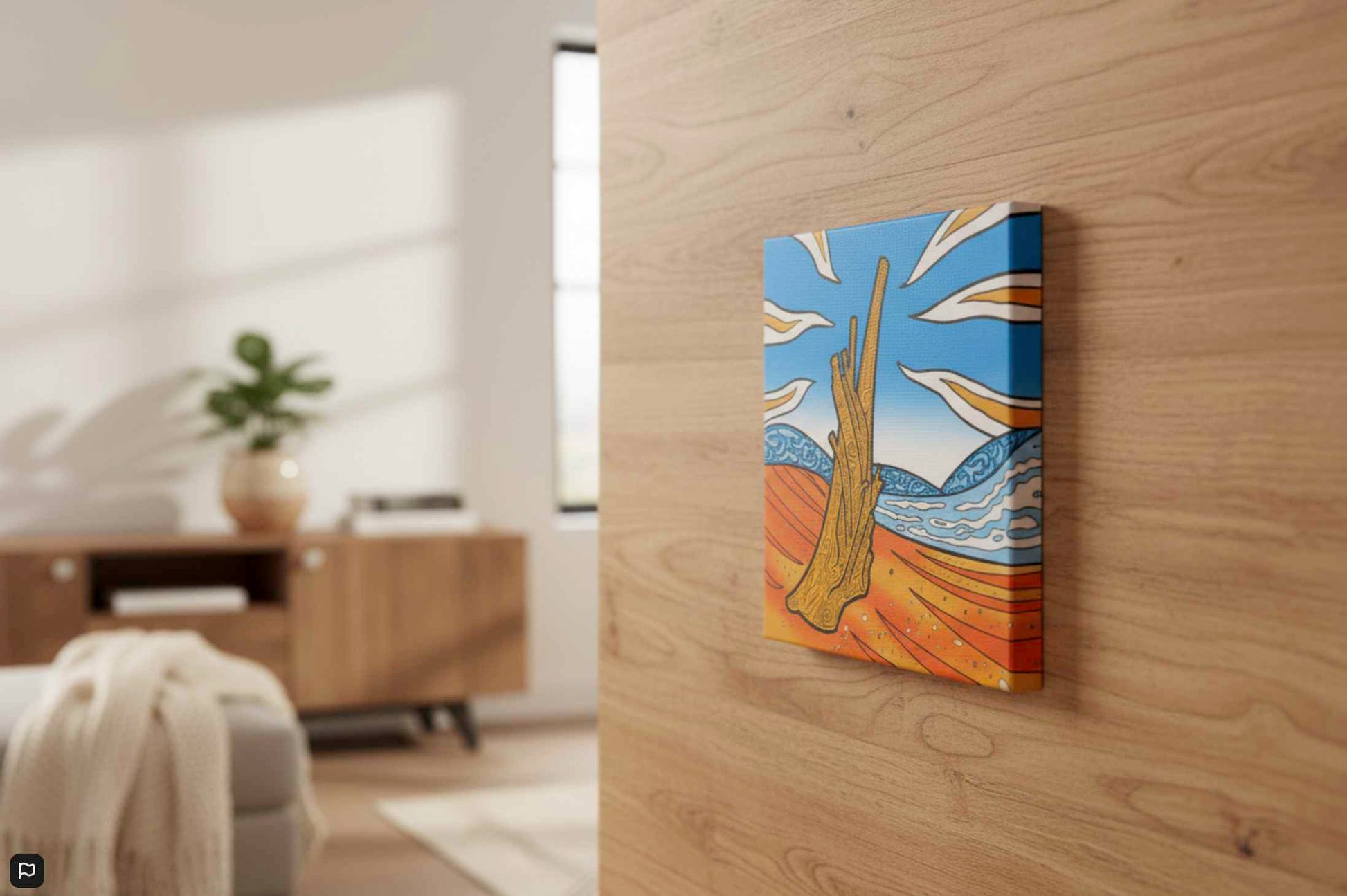 Agawa Beach canvas gift - psychedelic Lake Superior art from Agawa Bay Provincial Park. Northern Ontario cottage decor for homes