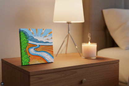 Agawa Bay shoreline canvas - vibrant abstract Lake Superior art from Northern Ontario. Perfect coastal gift for North Shore hikers & Sault Ste. Marie locals.