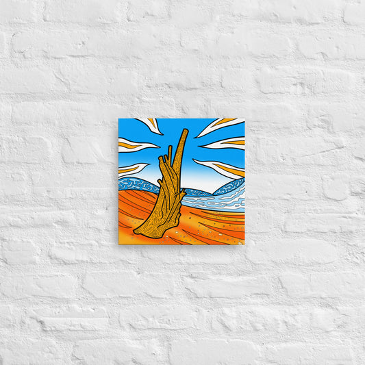 Psychedelic Agawa Beach 01 - vibrant abstract Canadian landscape canvas, trippy wall art. Bold cottage decor gift idea