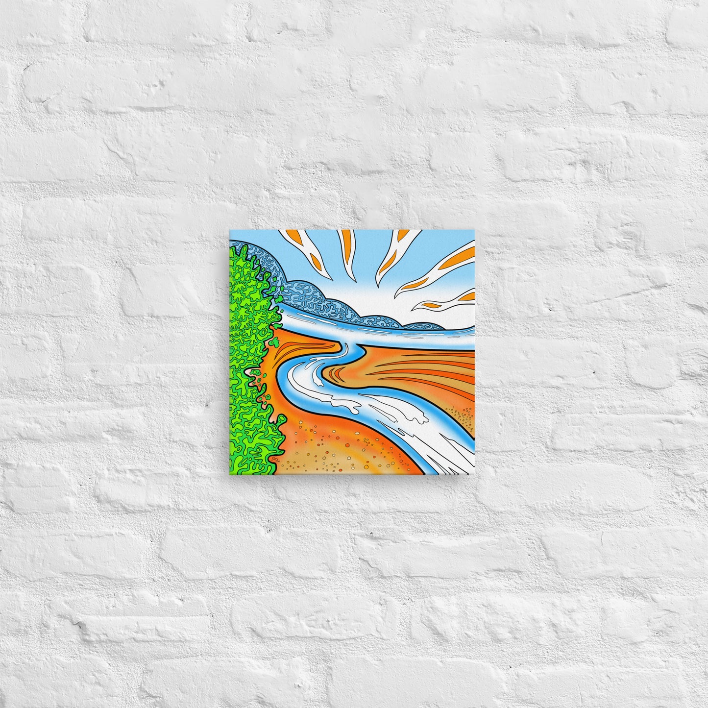 Agawa Beach 02 canvas - psychedelic Lake Superior shoreline art north of Sault Ste. Marie. Northern Ontario gift for cottage lovers