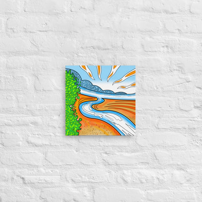 Agawa Beach 02 canvas - psychedelic Lake Superior shoreline art north of Sault Ste. Marie. Northern Ontario gift for cottage lovers