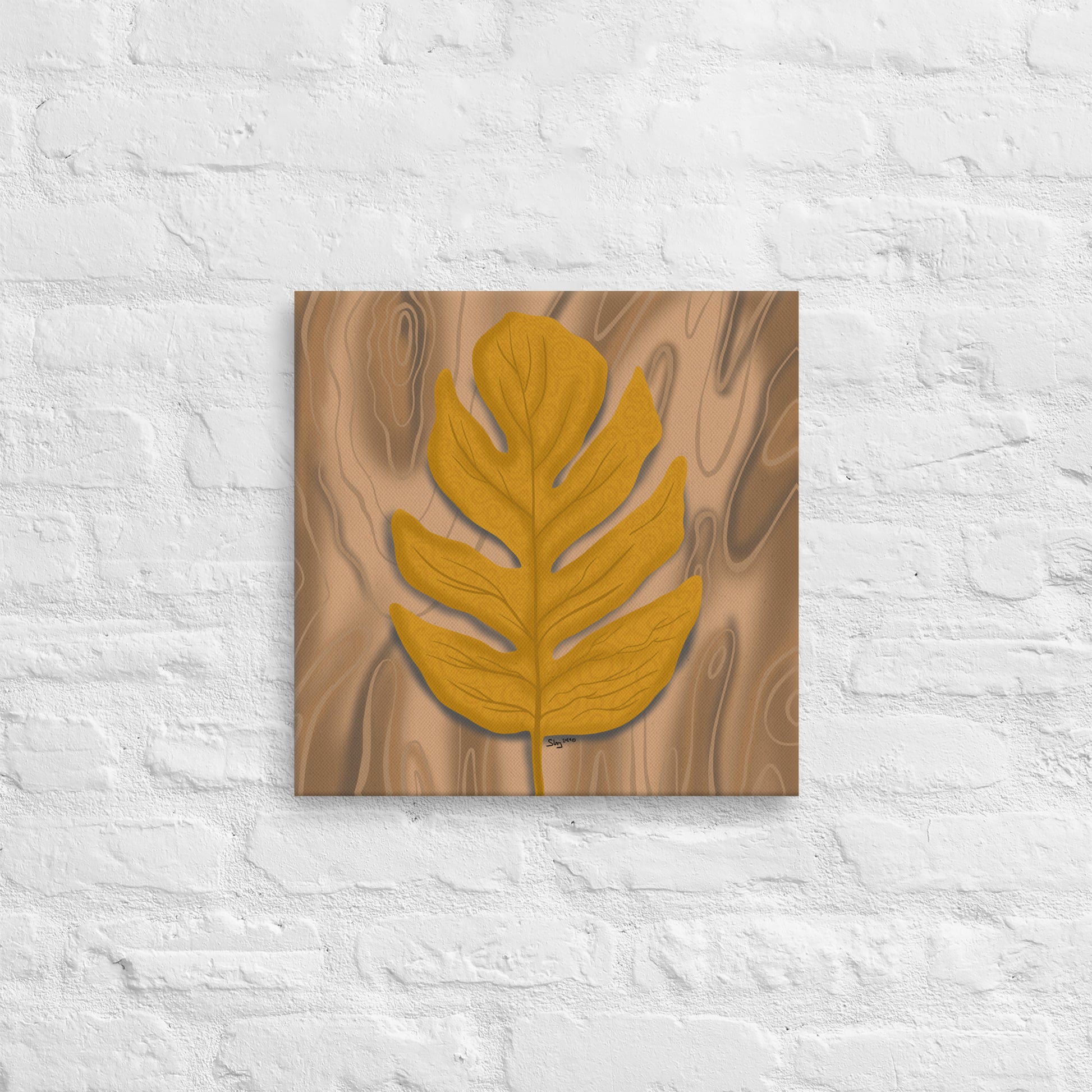 Autumn Oak Leaf Canvas Print Autumn Illustration