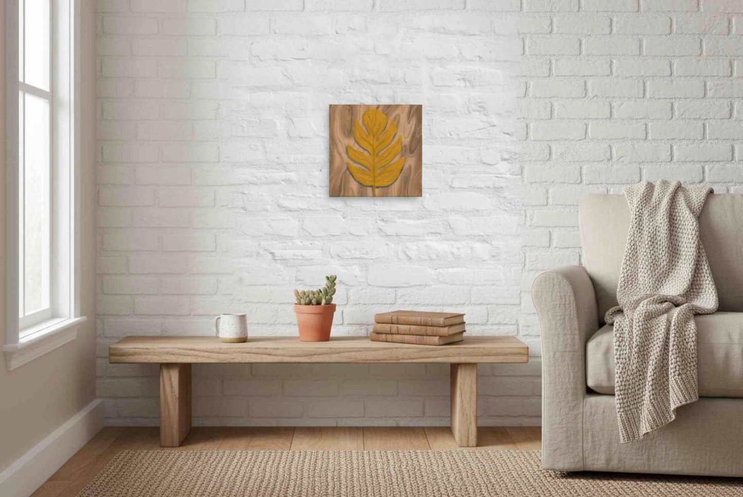 Autumn Oak Leaf Canvas Print | Autumn Illustration