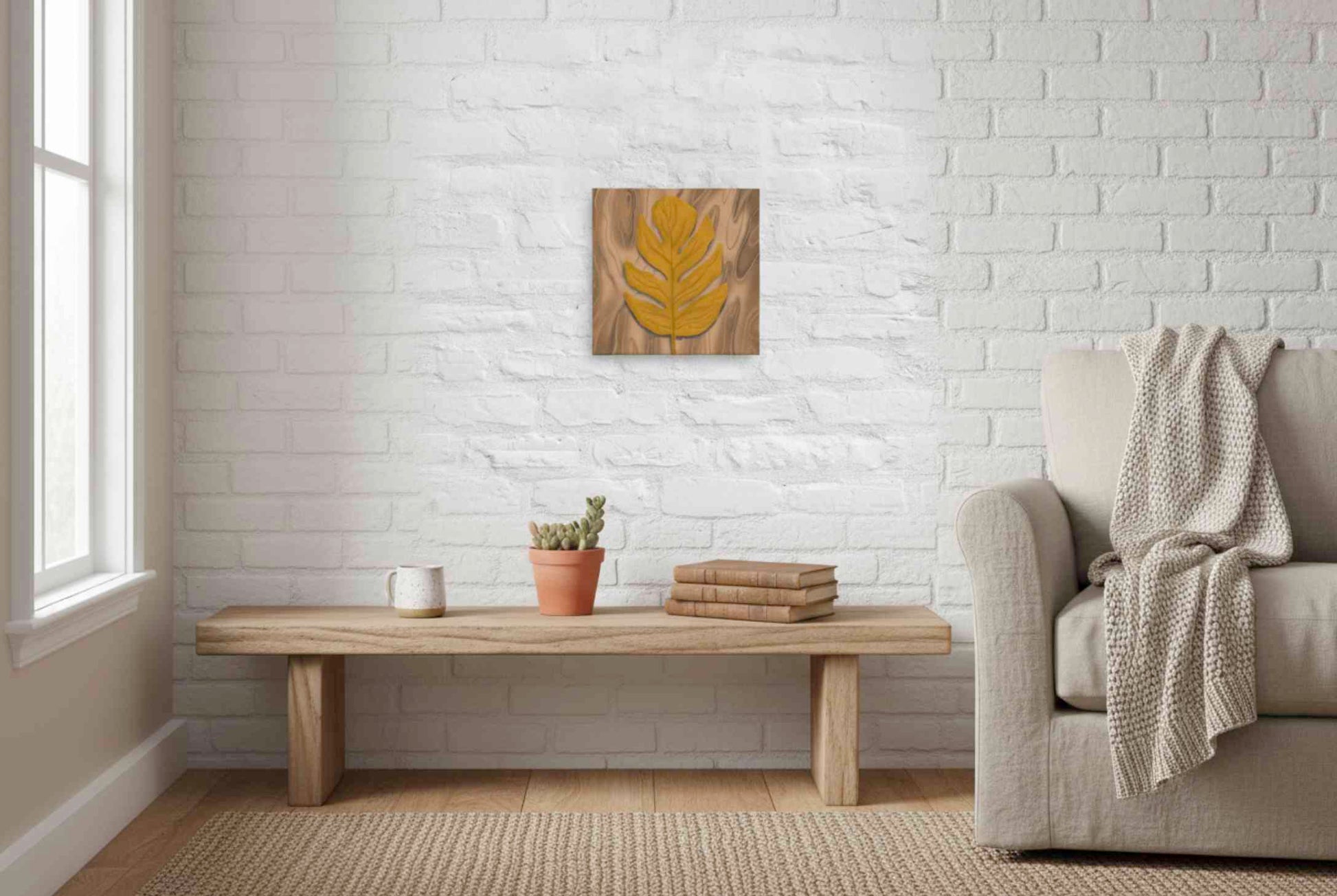 Autumn Oak Leaf Canvas Print | Autumn Illustration
