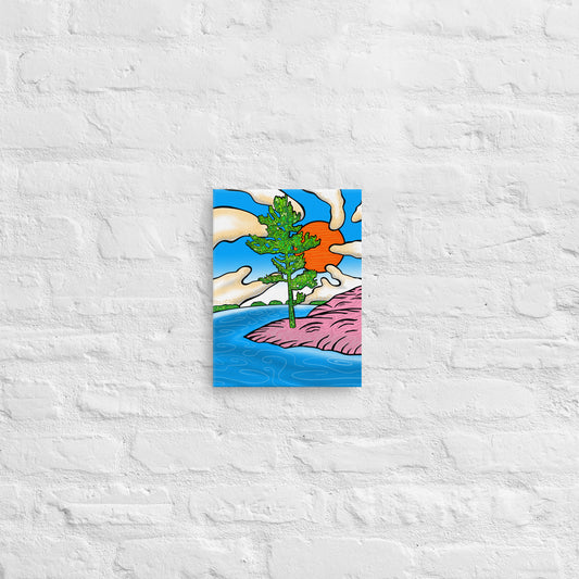 Vibrant Canadian landscape canvas print for contemporary decor with nature-inspired wall art, bold colour and abstract design