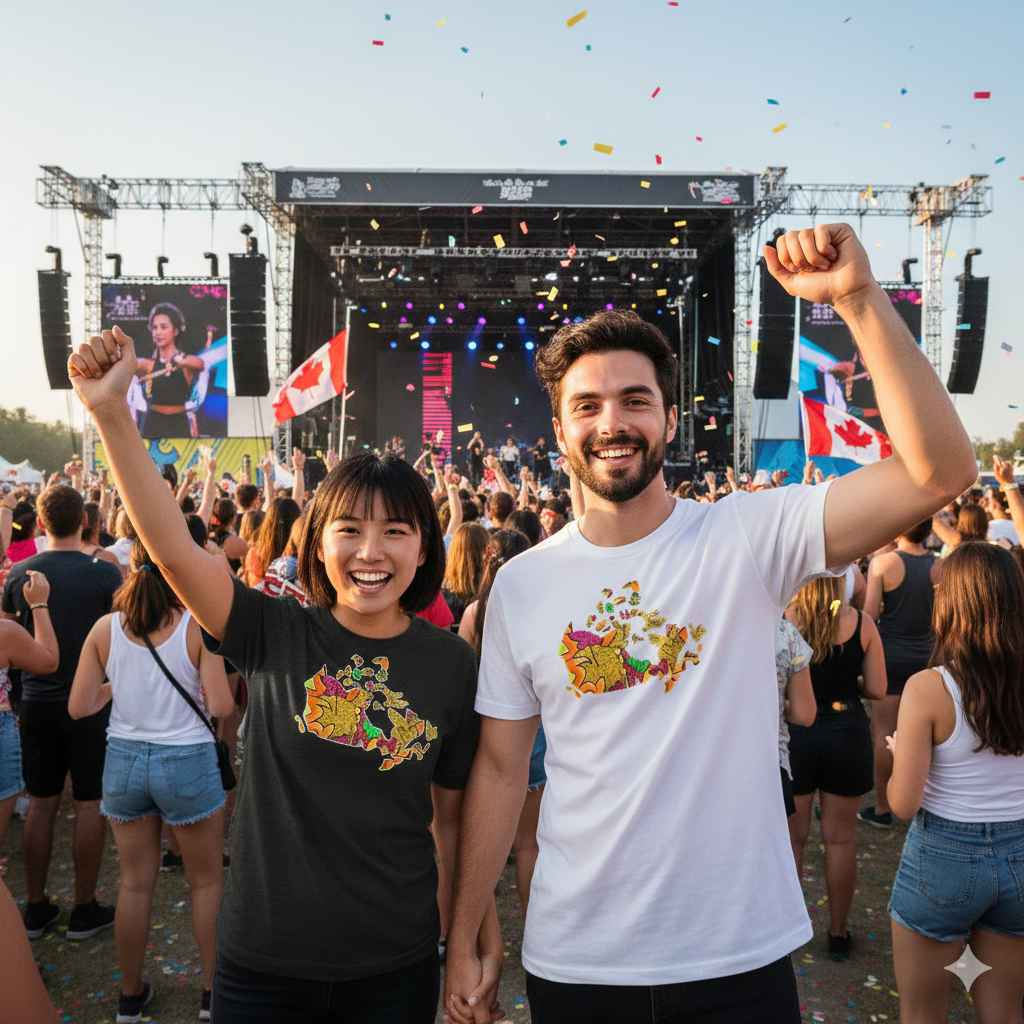 Haliburton Leaves Map of Canada - Unisex t-shirt | Trippy Maple Leaf Tees - Cottage Country | SLay Illustrations