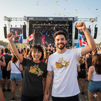 Haliburton Leaves Map of Canada - Unisex t-shirt | Trippy Maple Leaf Tees - Cottage Country | SLay Illustrations