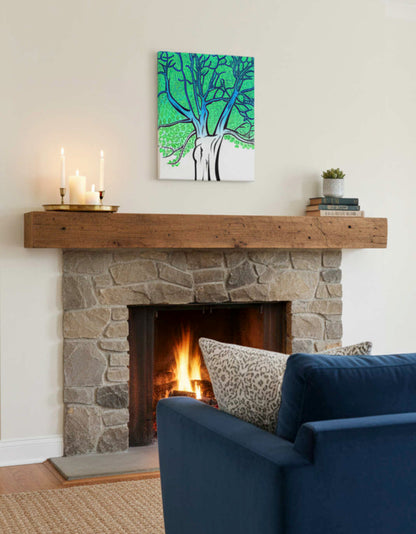 Infinite Branches 18x24 canvas - cosmic psychedelic tree art from Northern Ontario. Lake Superior nature gift for cottage decor