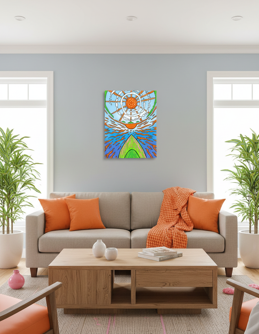 Kayaking on Batchawana - Canvas Print Landscape Wall Art
