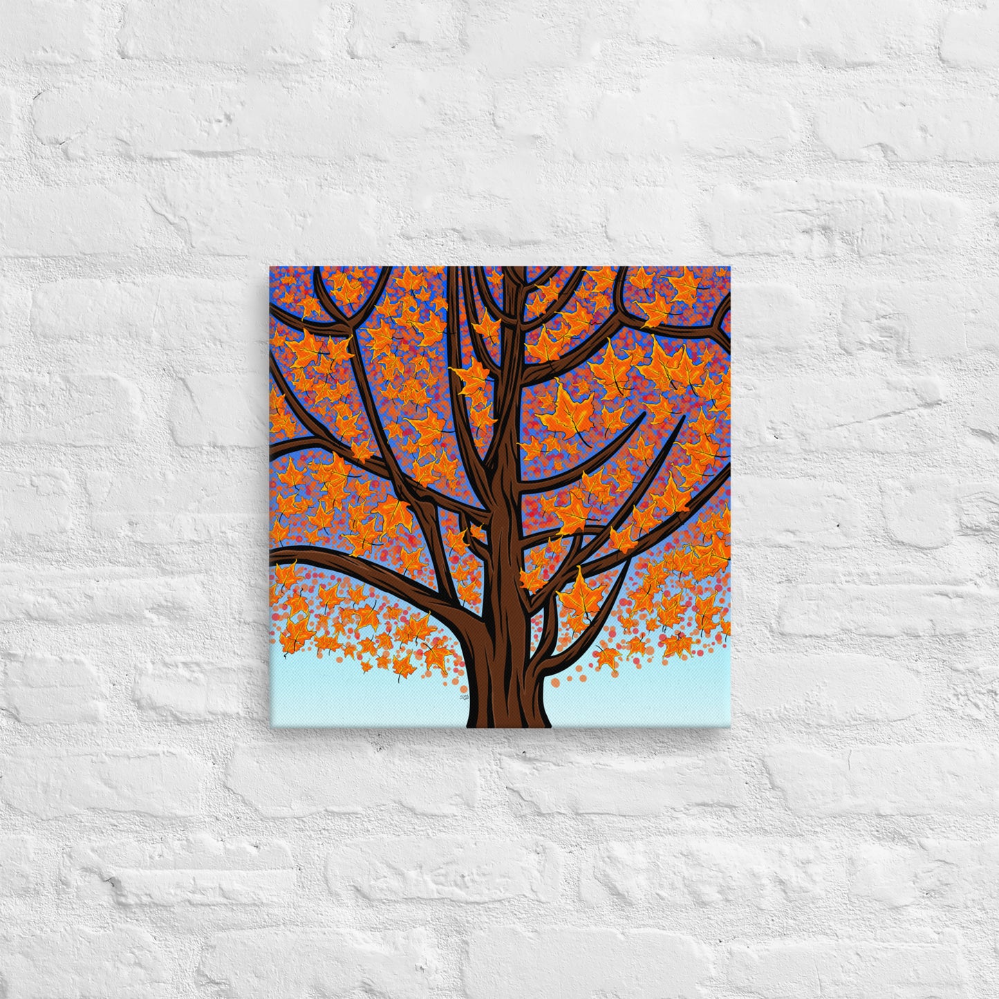 Bright orange magic canvas print