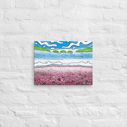 Rocky Beach canvas - turbulent Batchawana Bay shoreline facing Flowerpot Islands. Lake Superior gift for beach & cottage lovers
