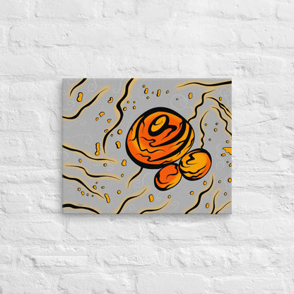 Bright  orange and grey granite painting illustration
