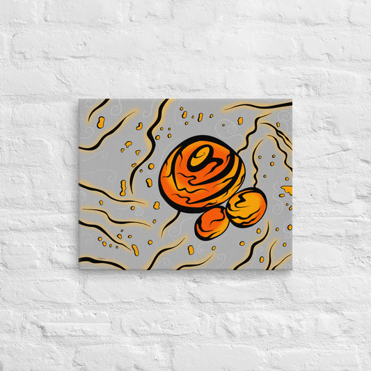 Bright  orange and grey granite painting illustration