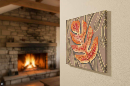 Scarlet Oak Canvas Print   Autumn Illustration