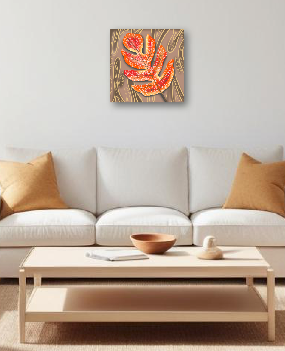 Scarlet Oak Canvas Print   Autumn Illustration