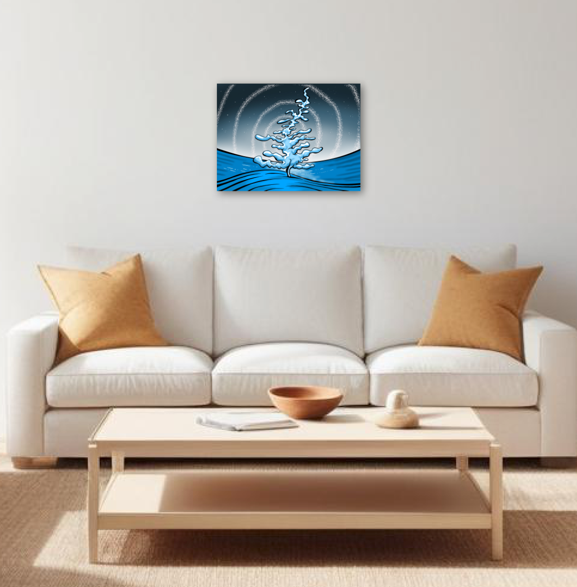 Contemporary art Sky full of stars canvas print based on Lake Superior
