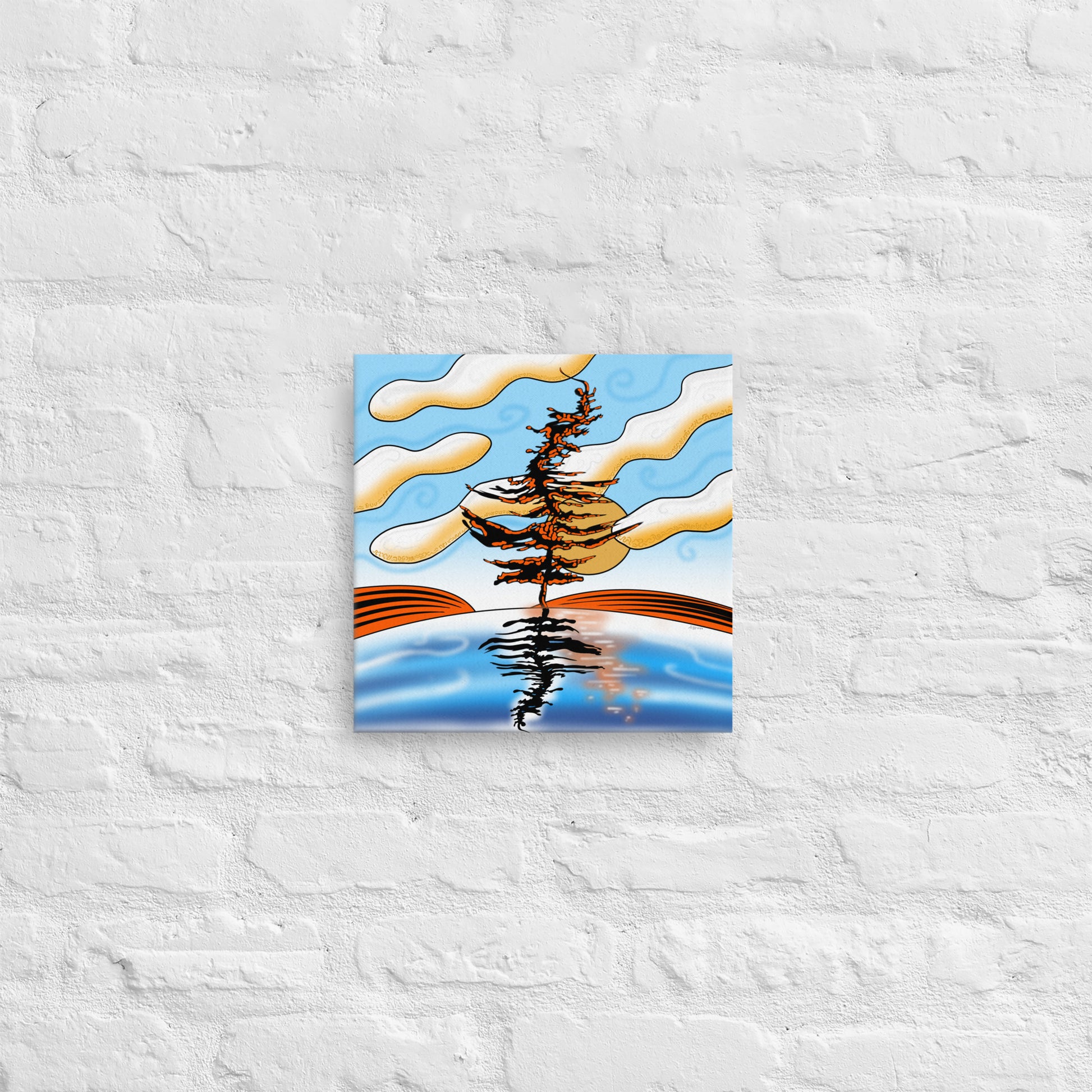 Vibrant canvas print captures summer evenings. Perfect Canadian landscape wall art for nature-inspired decor