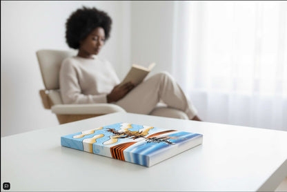 Shop Shimmering Sunset Lake Superior canvas. Vibrant sunset landscape art for cottage and home decor. Canadian wall art gift