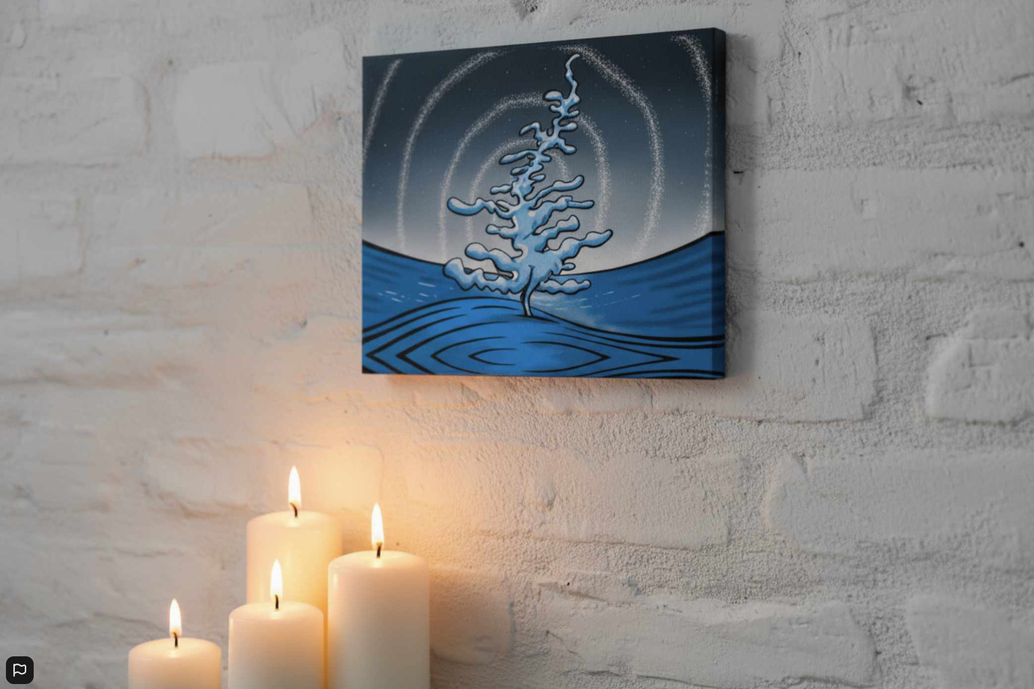 Sky Full of Stars psychedelic Lake Superior Milky Way canvas print — Canadian night sky wall art