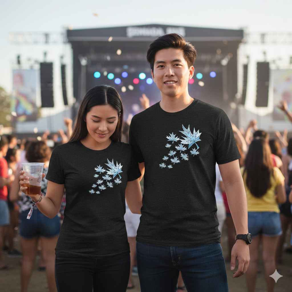 Trippy Maple Leaf Unisex T-Shirt Canadian Fashion